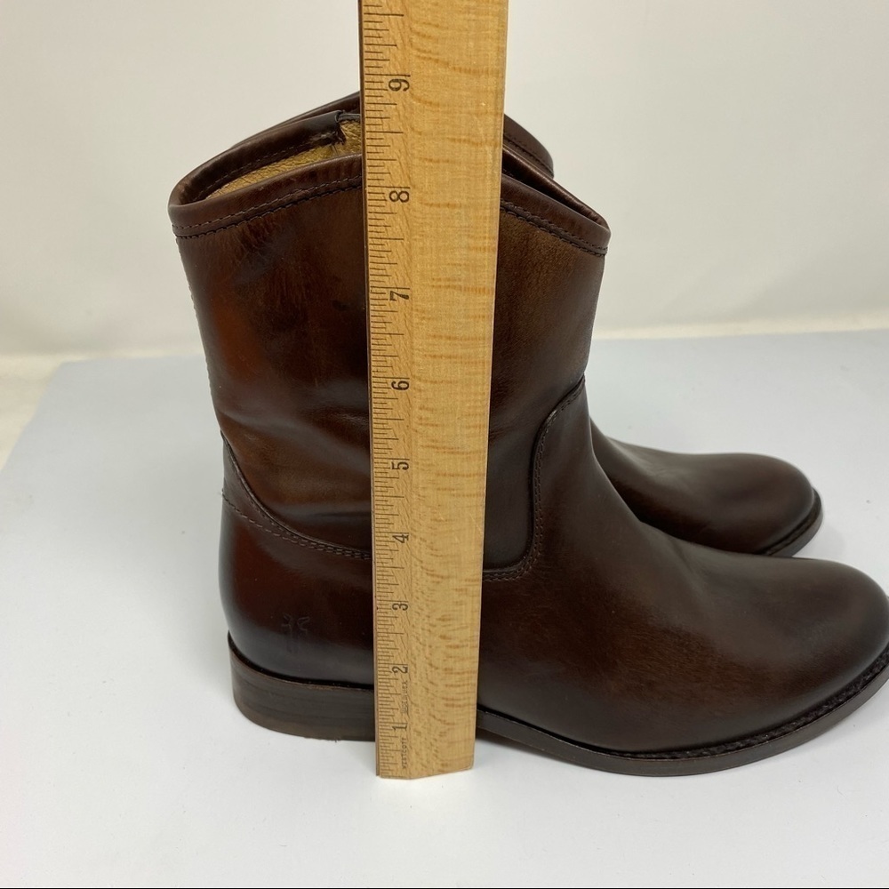 Frye Leather Side Zip Ankle Boots Melissa Button Short SZ 6.5B - Picture 9 of 11